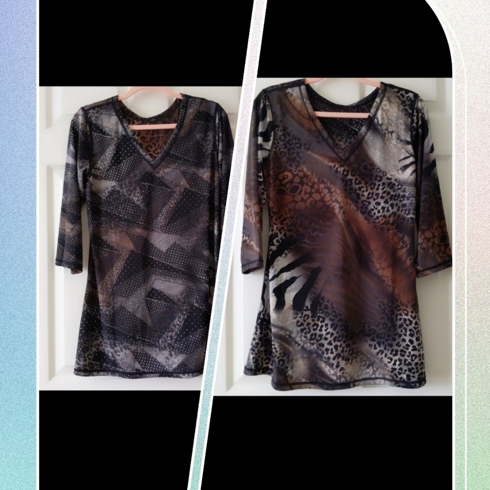 Reversible NWT Attitudes by Renee Shirt size S 3/4 length sleeve